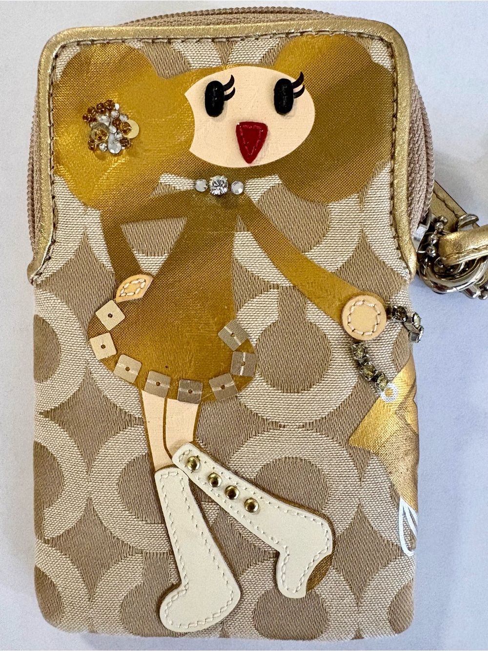 COACH Poppy Chan “Goldy” Wristlet Case NWOT